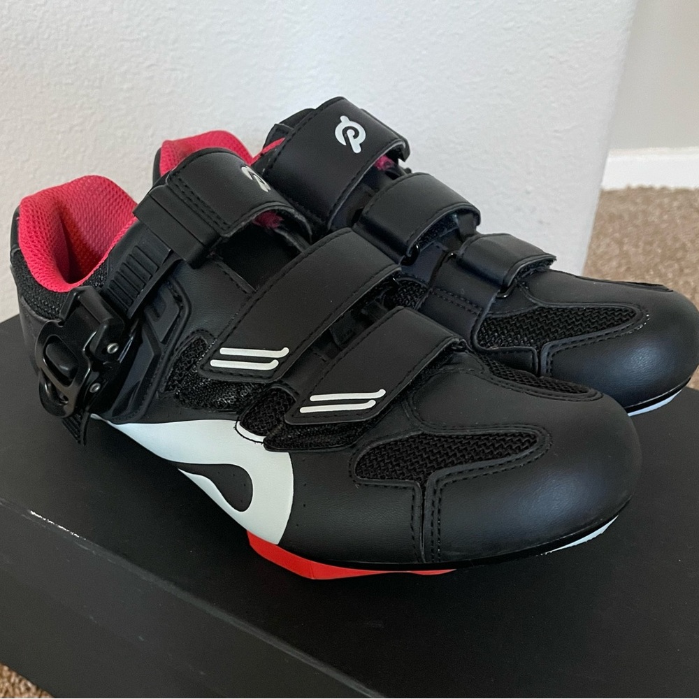 Peloton Black and Red Cycling Shoes